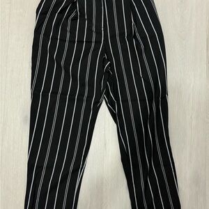 H&M Black and White Striped Trousers